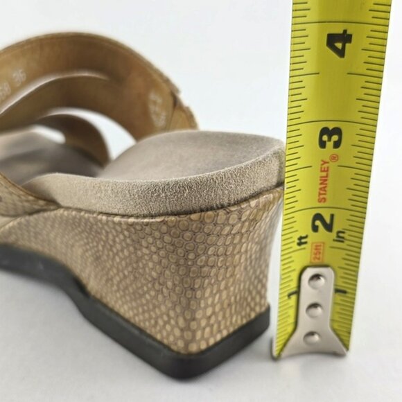 Mephisto Women's Patent Reptile Leather Slip On Strappy Wedge Sandals Size 36 - Picture 16 of 16